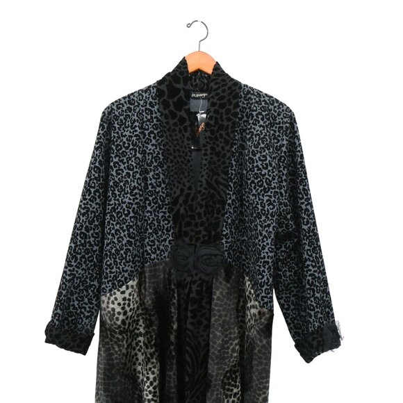 NWT Lee Andersen *Flaw De'Andre Coat Raised Velvet Mixed Media Duster Jacket XL - Picture 2 of 11